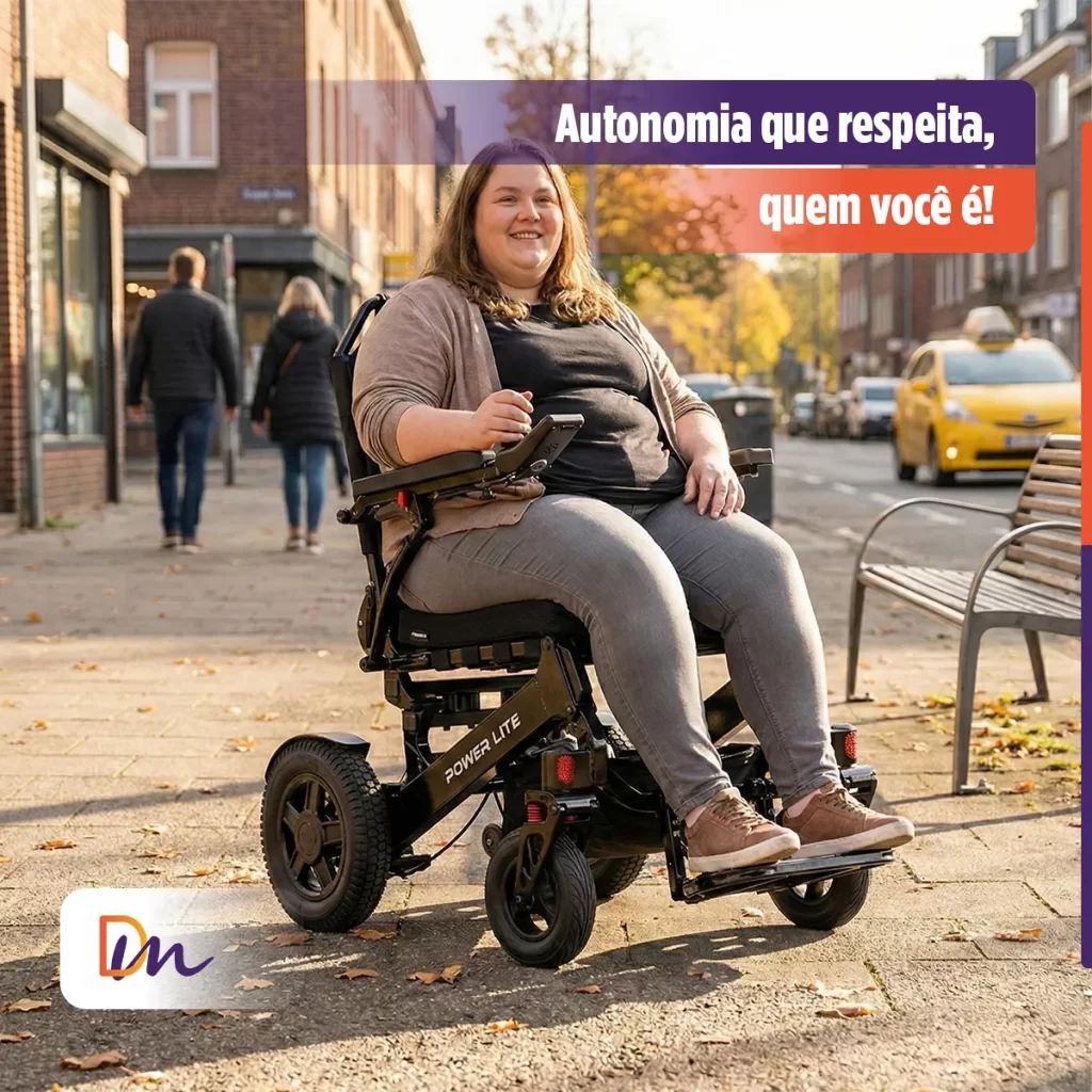 Cadeira de rodas motorizada para obeso até 300kg Power Lite preta